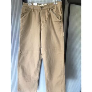 NWT Gap Carpenter pants. Khaki color. Thick 100% cotton canvas. 7 pockets! Zip.